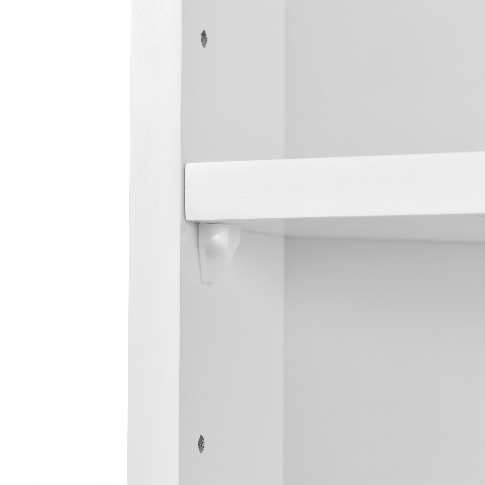 Multi Functional Corner Cabinet Tall Bathroom Storage Cabinet With Two Doors And Adjustable Shelves, Open Shelf, White Old Sku:Wf294602Aak White Mdf