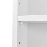 Multi Functional Corner Cabinet Tall Bathroom Storage Cabinet With Two Doors And Adjustable Shelves, Open Shelf, White Old Sku:Wf294602Aak White Mdf