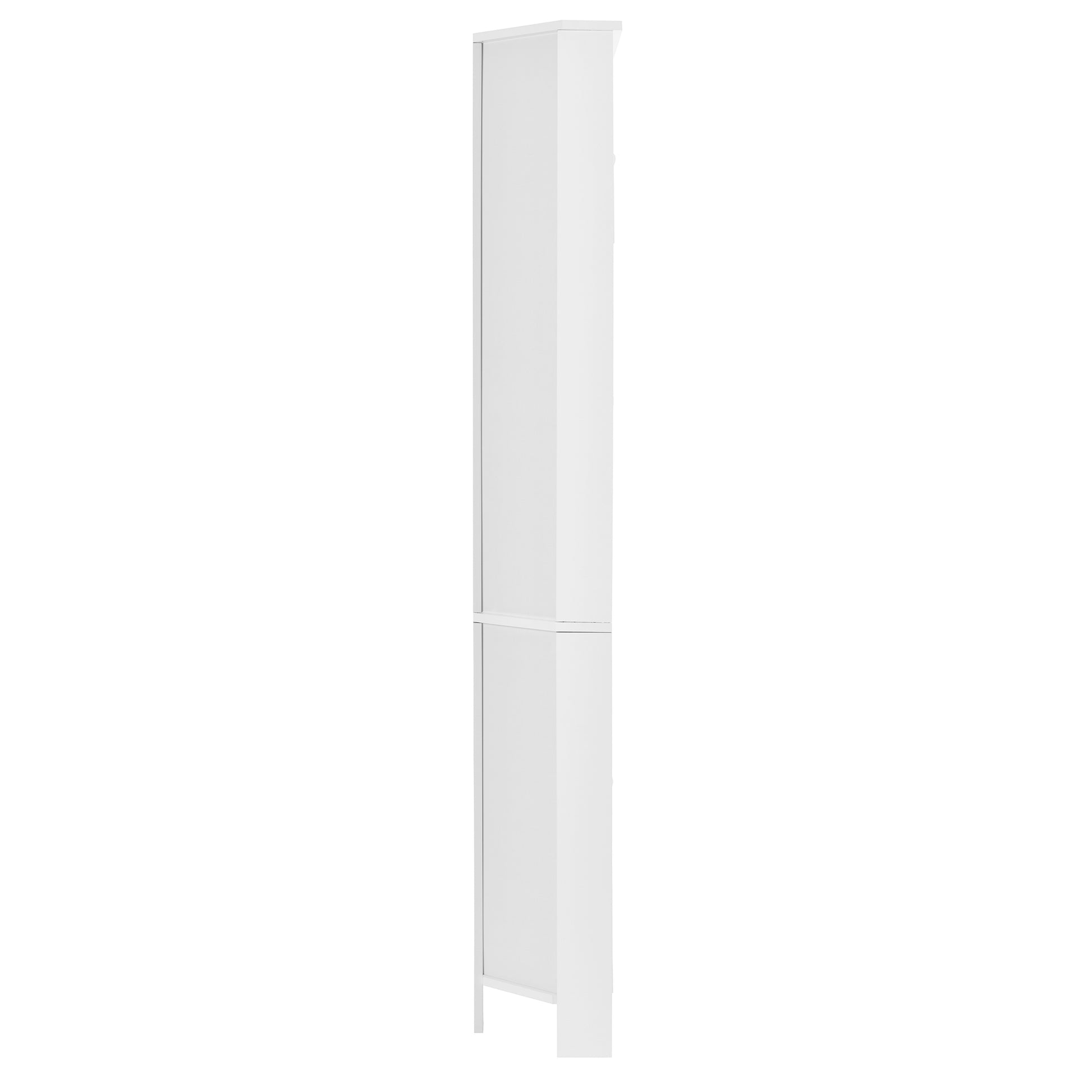 Multi Functional Corner Cabinet Tall Bathroom Storage Cabinet With Two Doors And Adjustable Shelves, Open Shelf, White Old Sku:Wf294602Aak White Mdf