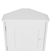 Multi Functional Corner Cabinet Tall Bathroom Storage Cabinet With Two Doors And Adjustable Shelves, Open Shelf, White Old Sku:Wf294602Aak White Mdf