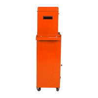 Detachable 5 Drawer Tool Chest With Bottom Cabinet And One Adjustable Shelf Orange Orange Metal