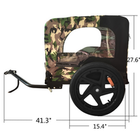 Camouflage Foldable Bicycle Trailer Bike Trailer For Camping Pet Dog Cat Luggage Carry Anthracite Oxford Fabric Steel