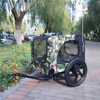 Camouflage Foldable Bicycle Trailer Bike Trailer For Camping Pet Dog Cat Luggage Carry Anthracite Oxford Fabric Steel