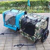 Camouflage Foldable Bicycle Trailer Bike Trailer For Camping Pet Dog Cat Luggage Carry Anthracite Oxford Fabric Steel