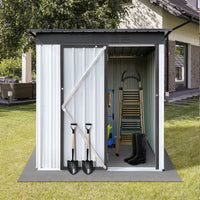 Metal Garden Sheds 5Ftx4Ft Outdoor White Grey White Metal