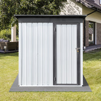 Metal Garden Sheds 5Ftx4Ft Outdoor White Grey White Metal