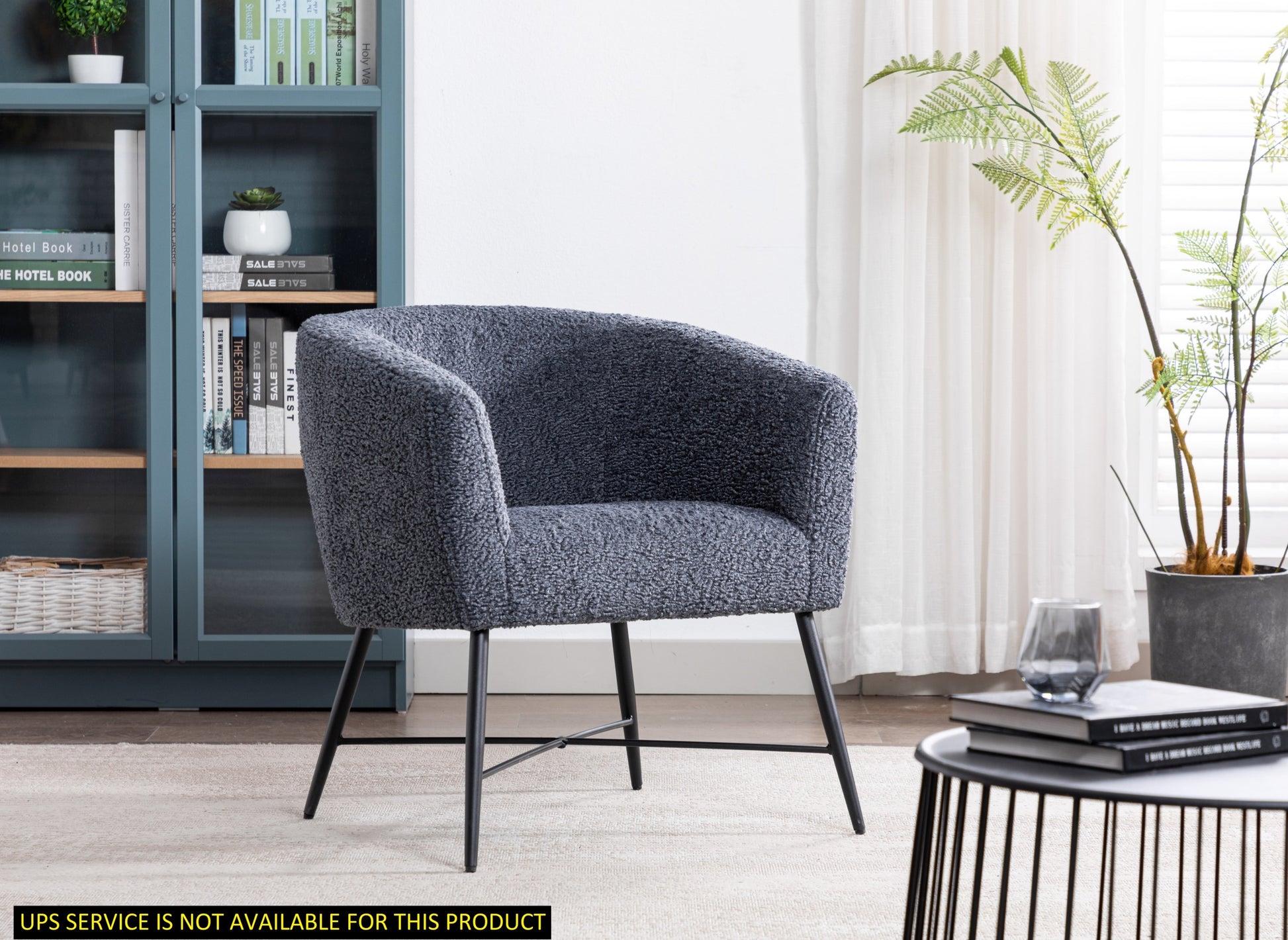 Modern Style 1Pc Accent Chair Grey Sheep Wool Like Fabric Covered Metal Legs Stylish Living Room Furniture Grey Primary Living Space Luxury Fabric
