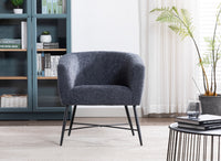 Modern Style 1Pc Accent Chair Grey Sheep Wool Like Fabric Covered Metal Legs Stylish Living Room Furniture Grey Primary Living Space Luxury Fabric