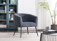 Modern Style 1Pc Accent Chair Grey Sheep Wool Like Fabric Covered Metal Legs Stylish Living Room Furniture Grey Primary Living Space Luxury Fabric