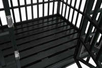 Heavy Duty Dog Cage Pet Crate With Roof Black Carbon Steel