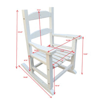 Children'S Rocking White Chair Indoor Or Outdoor Suitable For Kids Durable Populus Wood White Solid Wood