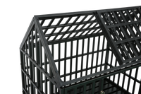 Heavy Duty Dog Cage Pet Crate With Roof Black Carbon Steel