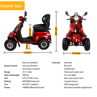 Golf Scooter Old People Drive Grass Scooter Red Abs Pc