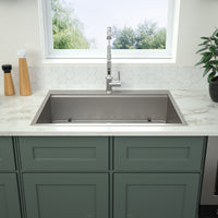 30 Drop In Kitchen Sink 30 inch Kitchen Sink Topmount brushed nickel-stainless steel