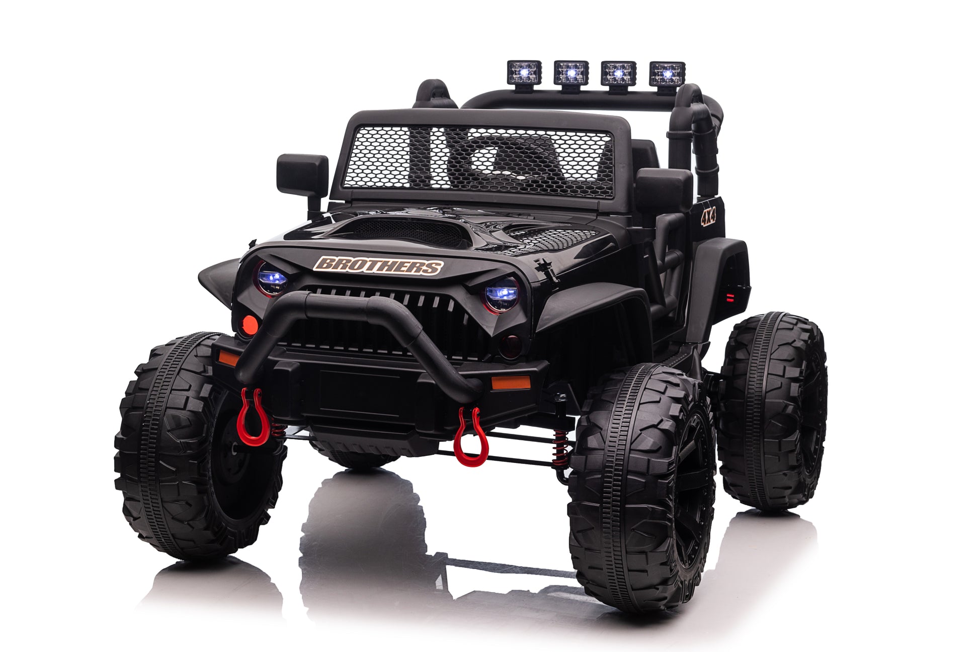 Jeep Double Drive Children Ride On Car With 40W*2 12V7Ah*1 Battery,Parent Remote Controlfoot Pedal Black Plastic