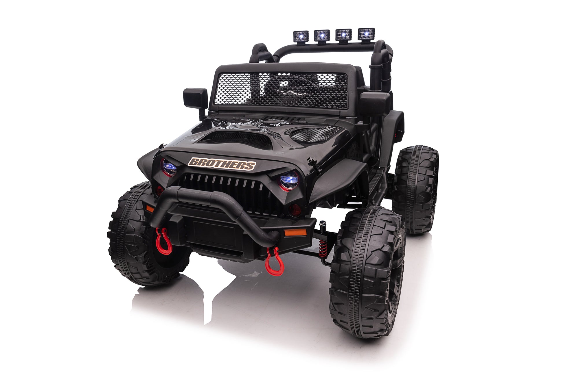 Jeep Double Drive Children Ride On Car With 40W*2 12V7Ah*1 Battery,Parent Remote Controlfoot Pedal Black Plastic