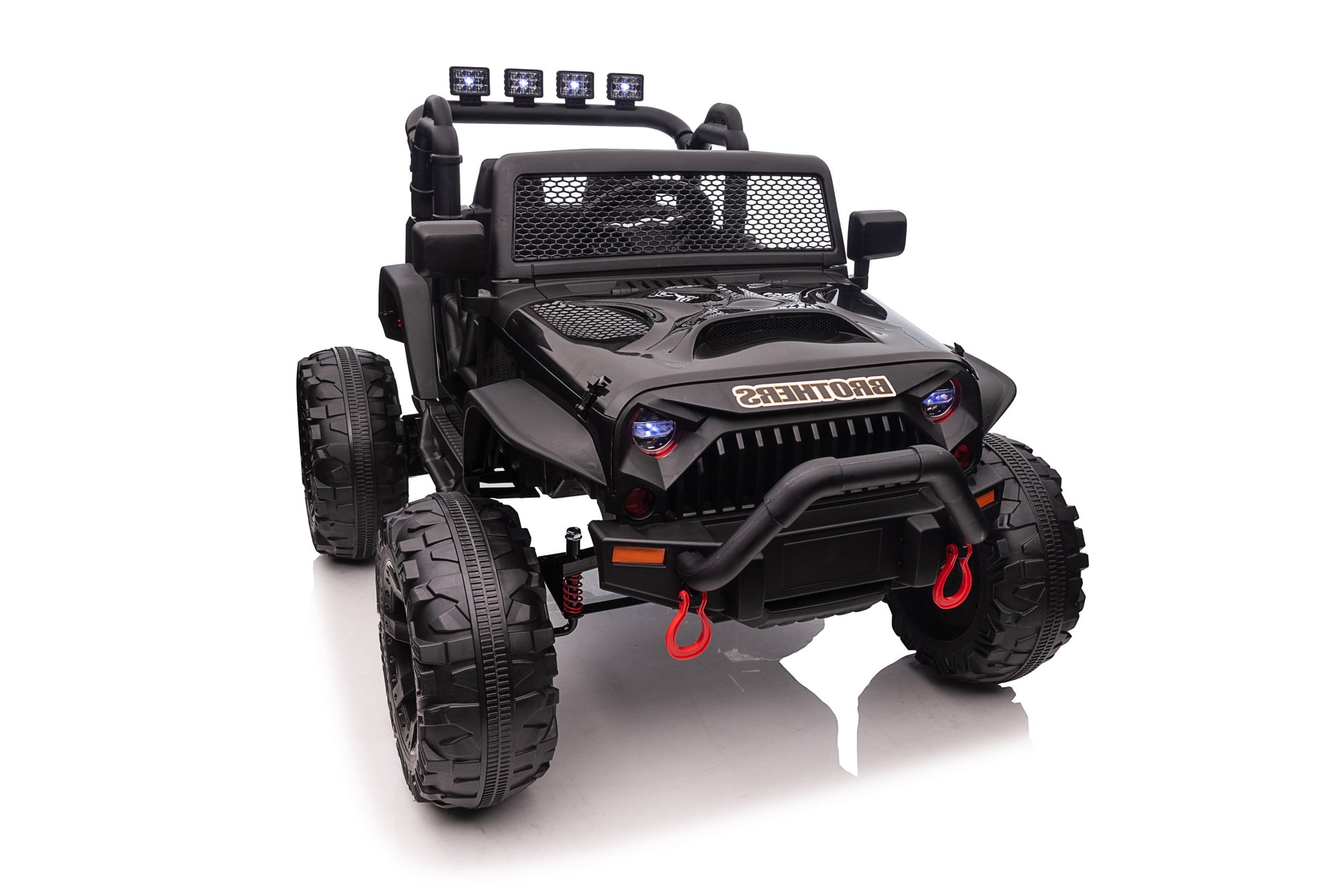 Jeep Double Drive Children Ride On Car With 40W*2 12V7Ah*1 Battery,Parent Remote Controlfoot Pedal Black Plastic