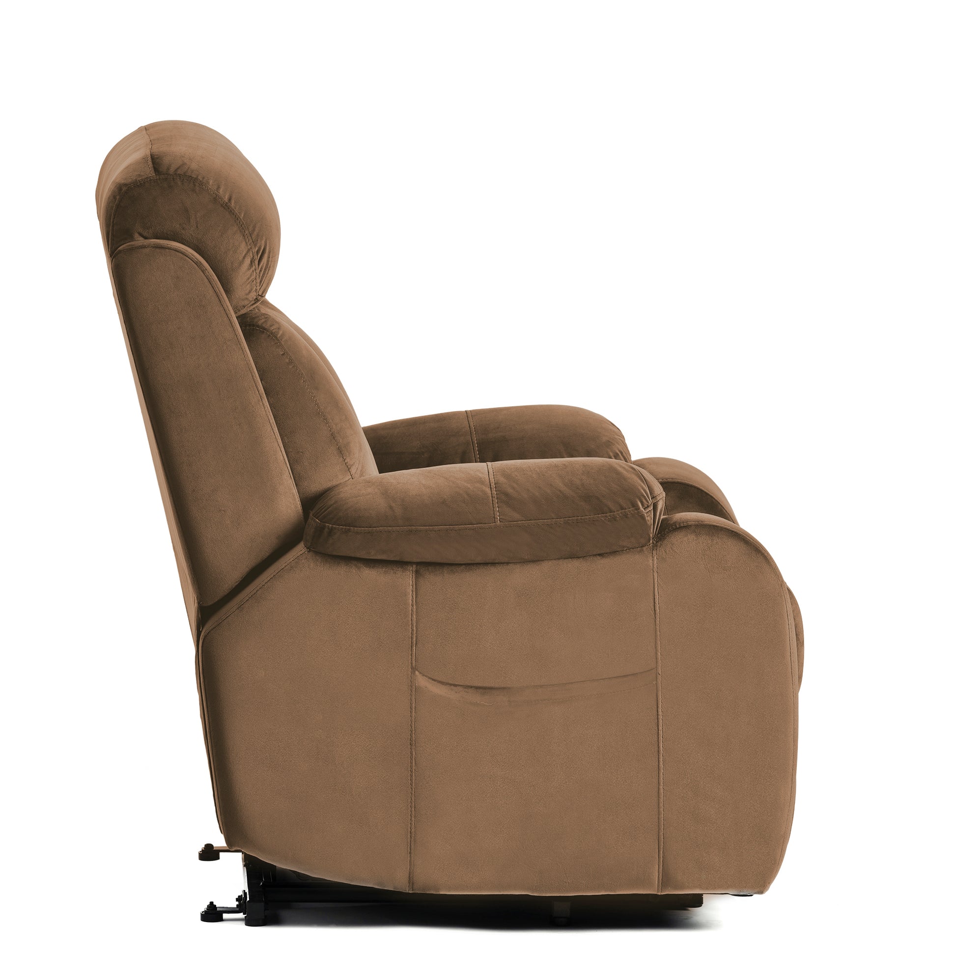 Lift Chair Recliner For Elderly Power Remote Control Recliner Sofa Relax Soft Chair Anti Skid Australia Cashmere Fabric Furniture Living Room Brown Light Brown Wood Primary Living Space Heavy Duty