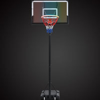 Portable Basketball Hoop Basketball System 4.76 10Ft Height Adjustable For Youth Adults Led Basketball Hoop Lights, Colorful Lights, Waterproof,Super Bright To Play At Night Outdoors,Good Gift For Kid Black Metal