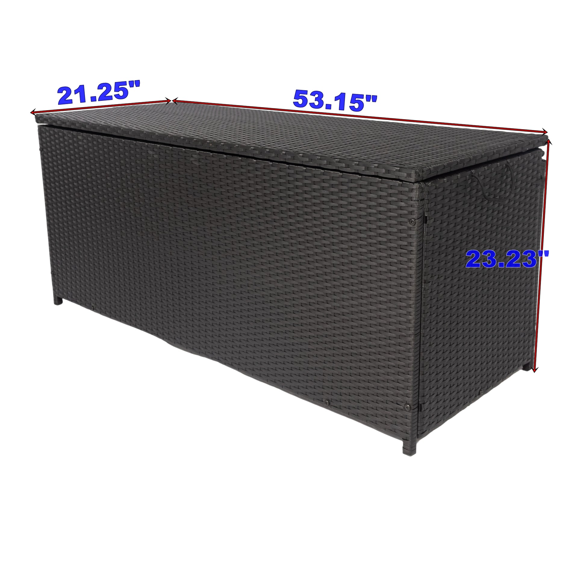 Outdoor Storage Box, 113 Gallon Wicker Patio Deck Boxes With Lid, Outdoor Cushion Storage Container Bin Chest For Kids Toys, Pillows, Towel Black No Sectional Black Rust Resistant Frame Water Resistant Cushion Garden & Outdoor American Traditional