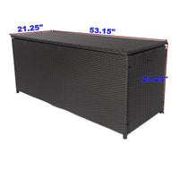 Outdoor Storage Box, 113 Gallon Wicker Patio Deck Boxes With Lid, Outdoor Cushion Storage Container Bin Chest For Kids Toys, Pillows, Towel Black No Sectional Black Rust Resistant Frame Water Resistant Cushion Garden & Outdoor American Traditional