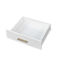 White Modern Simple Vanity With Stool, Solid Metal Frame Construction, 9 Led Lights Illuminate Makeup Mirror, Adjustable Brightness White Particle Board Mdf