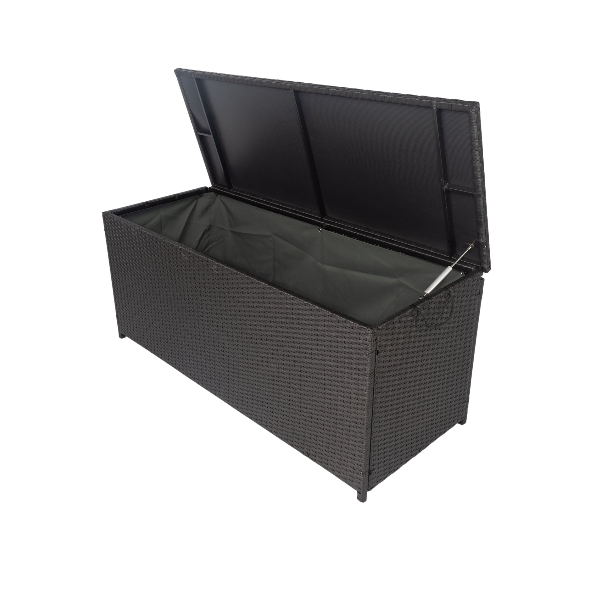 Outdoor Storage Box, 113 Gallon Wicker Patio Deck Boxes With Lid, Outdoor Cushion Storage Container Bin Chest For Kids Toys, Pillows, Towel Black No Sectional Black Rust Resistant Frame Water Resistant Cushion Garden & Outdoor American Traditional