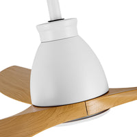 Yuhao 52 Inch Indoor Ceiling Fan With Intergrated Led Matte White With Antique Brown Wood Grain Blade White Walnut Abs