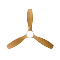 52 In.Intergrated Led Ceiling Fan With Antique Brown Wood Graiin Blade White Walnut Abs