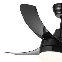Matte Black Ceiling Fan With Integrated Led Light Black Abs