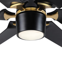 Modern 60" Integrated Led Light Ceiling Fan With Remote Control Matt Black Abs