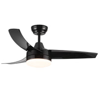 Matte Black Ceiling Fan With Integrated Led Light Black Abs