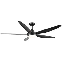 56 In Intergrated Led Ceiling Fan Lighting With Black Abs Blade Black Abs