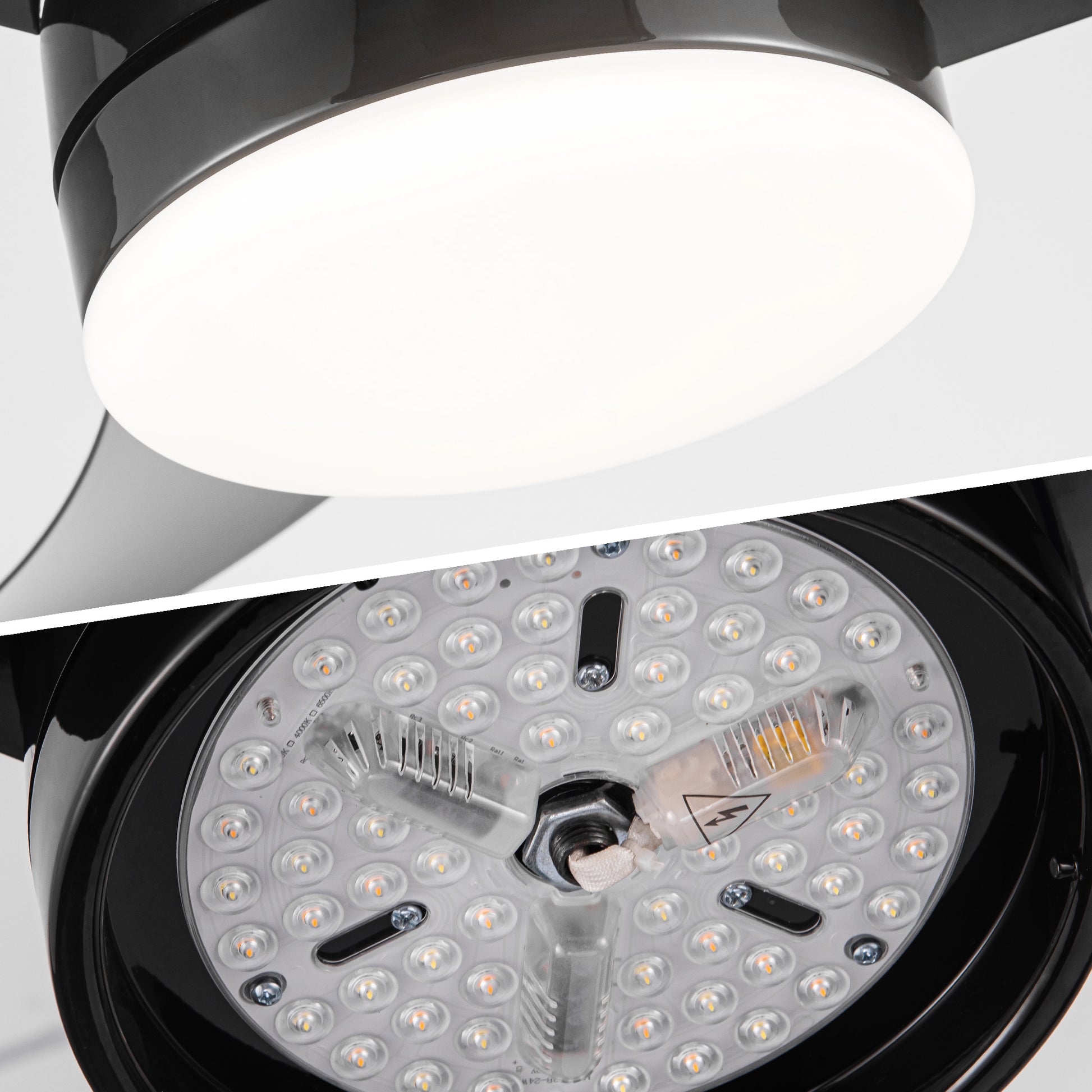 Matte Black Ceiling Fan With Integrated Led Light Black Abs