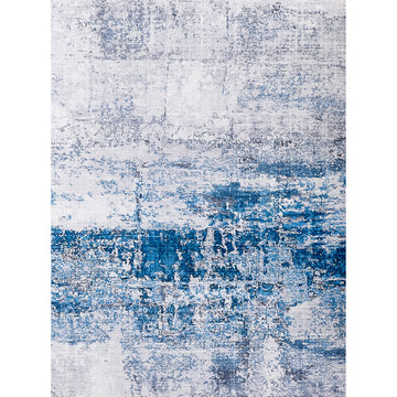 Zara Collection Abstract Design Gray Turquoise Machine Washable Super Soft Area Rug Multicolor Polyester