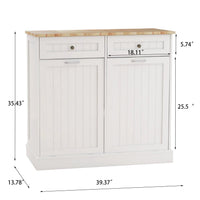 Two Drawers And Two Compartment Tilt Out Trash Cabinet Kitchen Trash Cabinet White White Mdf