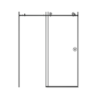 60 In. W X 76 In. Hsliding Frameless Shower Door In Matte Black With Clear Glass Matt Black Glass