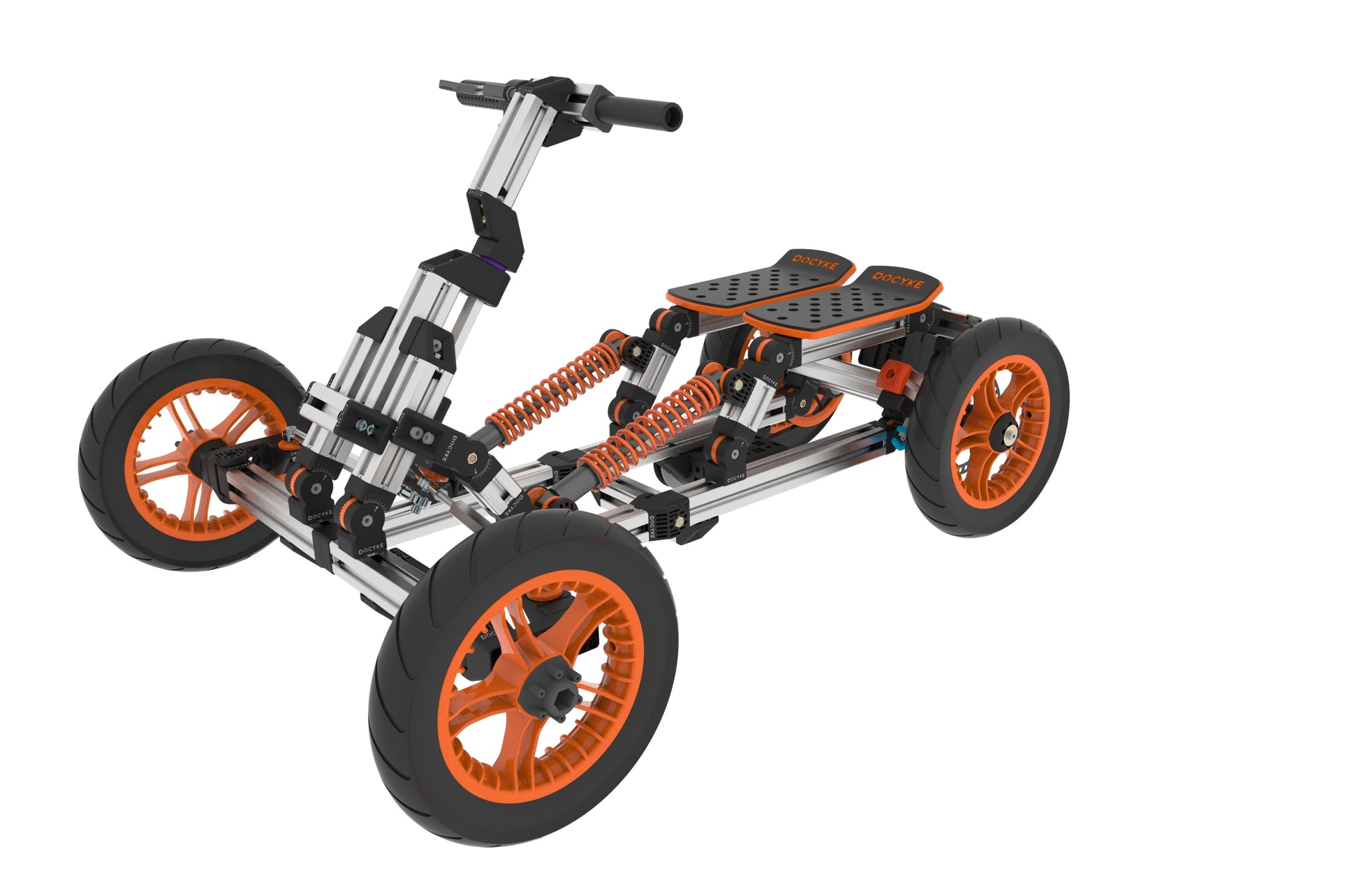 Modular Design High Strength Material Electric Innovation Kart, More Than 20 Kinds Of Assembly Methods, Suitable For Outdoor Sports, Parent Child Interaction Silver Aluminum