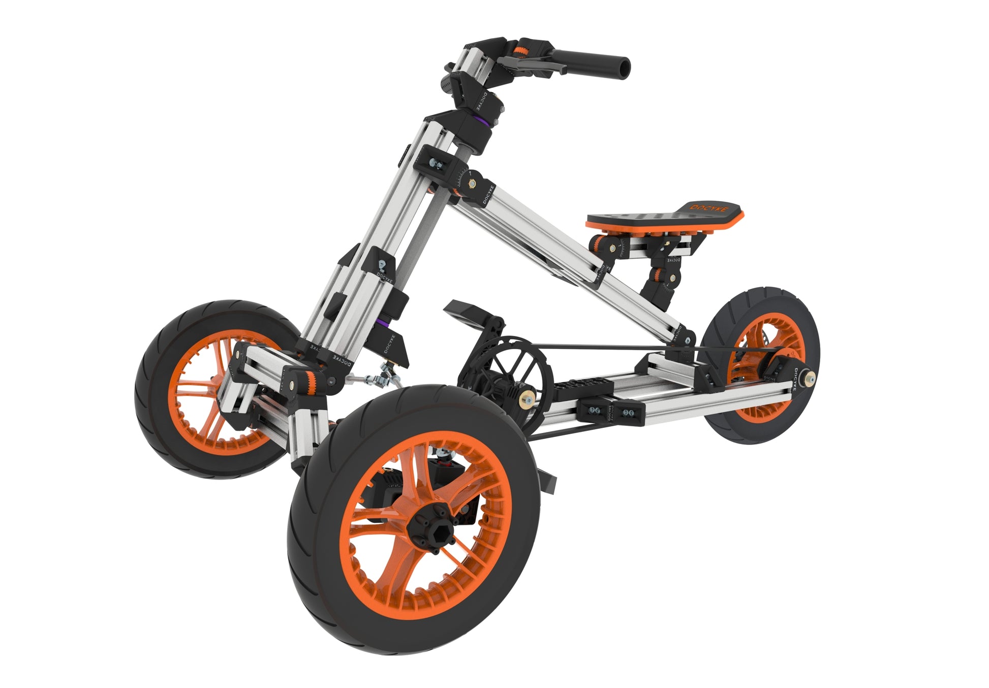 Kidrock Buildable Kit 20 In 1 Kids Go Kart Set, Suitable For 1 To 8 Years Old, Two Wheel Bike, Three Wheel Bike, Go Kart, Sit Stand Scooter, Etc. Most Popular L Kit Non Electric Silver Aluminum