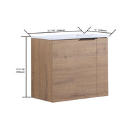 Bathroom Vanity With Sink 22 Inch For Small Bathroom,Floating Bathroom Vanity With Soft Close Door,Small Bathroom Vanity With Sink, 22X13 Kd Packing Imitative Oak 1 Soft Close Doors Bathroom Wall Mounted Modern Plywood Plywood