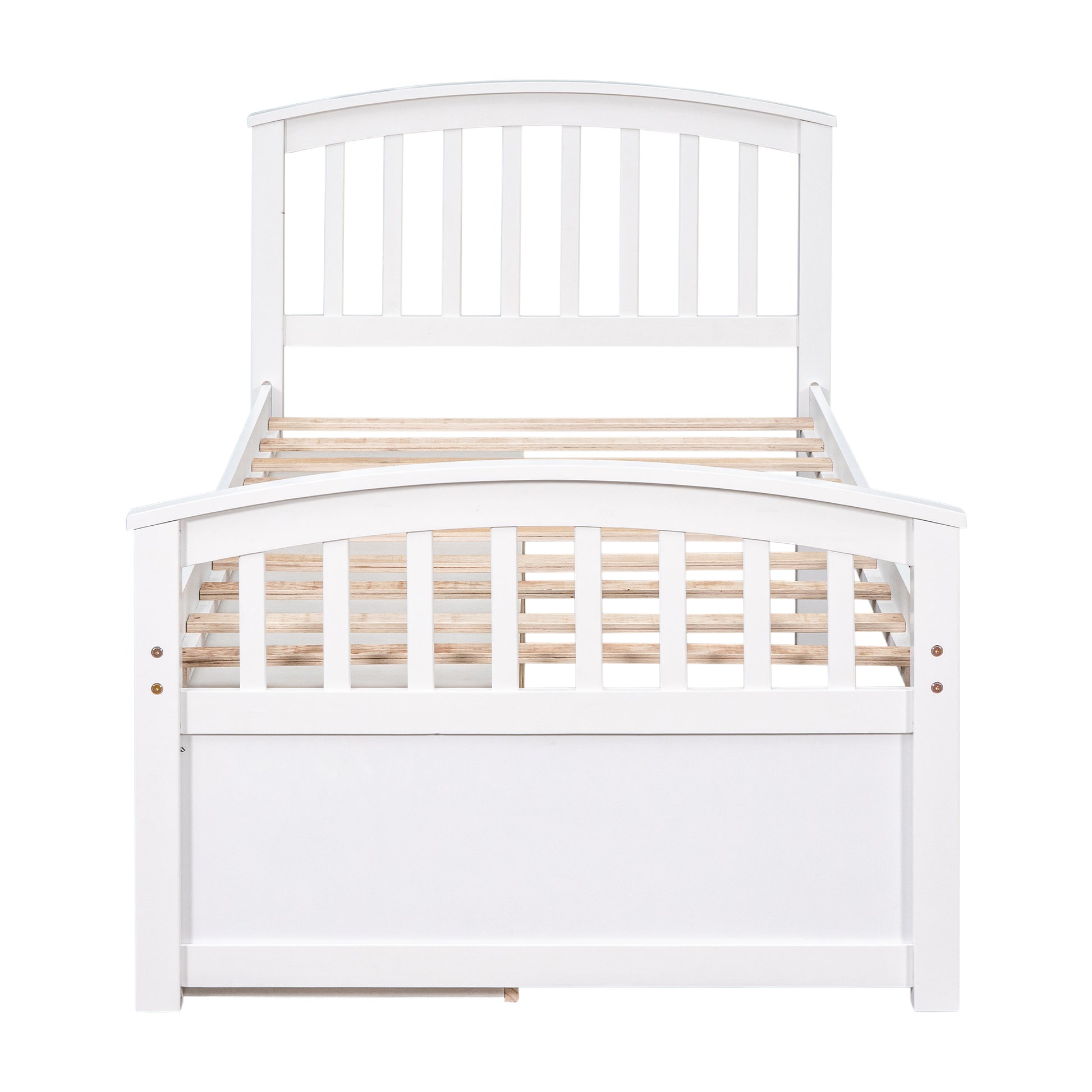 Twin Size Platform Storage Bed Solid Wood Bed With 6 Drawers,White Twin White Solid Wood