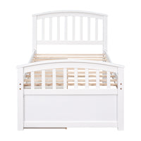 Twin Size Platform Storage Bed Solid Wood Bed With 6 Drawers,White Twin White Solid Wood