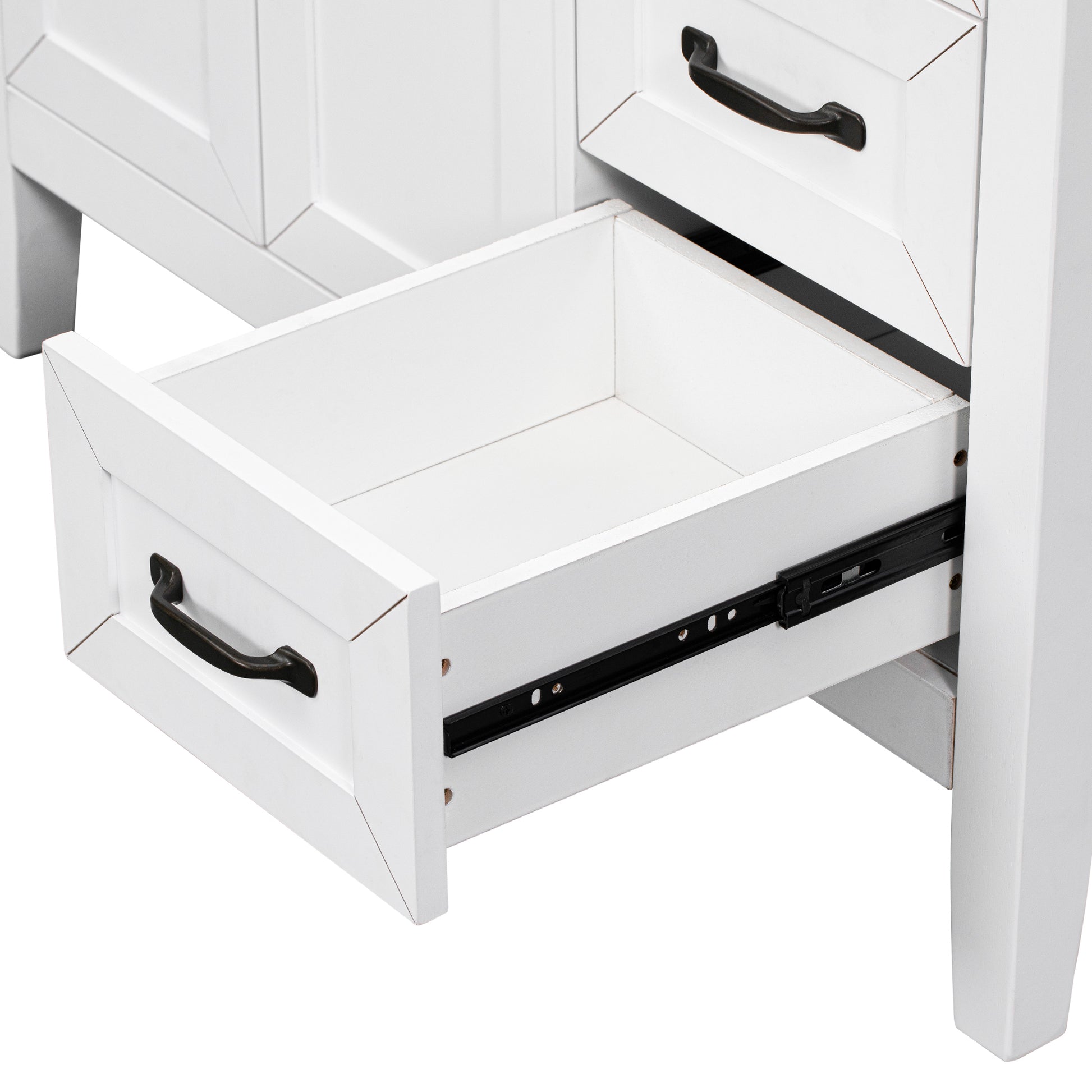 36" Bathroom Vanity With Sink Combo, White Bathroom Cabinet With Drawers, Solid Frame And Mdf Board White Solid Wood Mdf