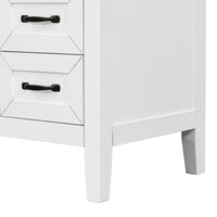 36" Bathroom Vanity With Sink Combo, White Bathroom Cabinet With Drawers, Solid Frame And Mdf Board White Solid Wood Mdf