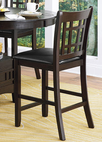 Traditional Design Dark Cherry Finish Counter Height Dining Set 5Pc Table W Extension Leaf And 4 Counter Height Chairs Brown Mix Seats 4 Dining Room Traditional Dining Table With Chair Solid Wood