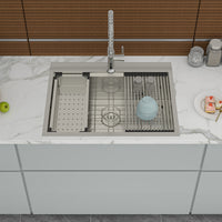25 Inch Drop Kitchen Sink 25 "x 22" Kitchen Sink brushed nickel-stainless steel