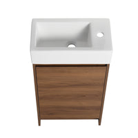 18 Inch Freestanding Bathroom Vanity With Single Sink, Soft Closing Doors, Suitable For Small Bathrooms Bvb03118Bre Brown Ebony 1 Bathroom Freestanding Plywood