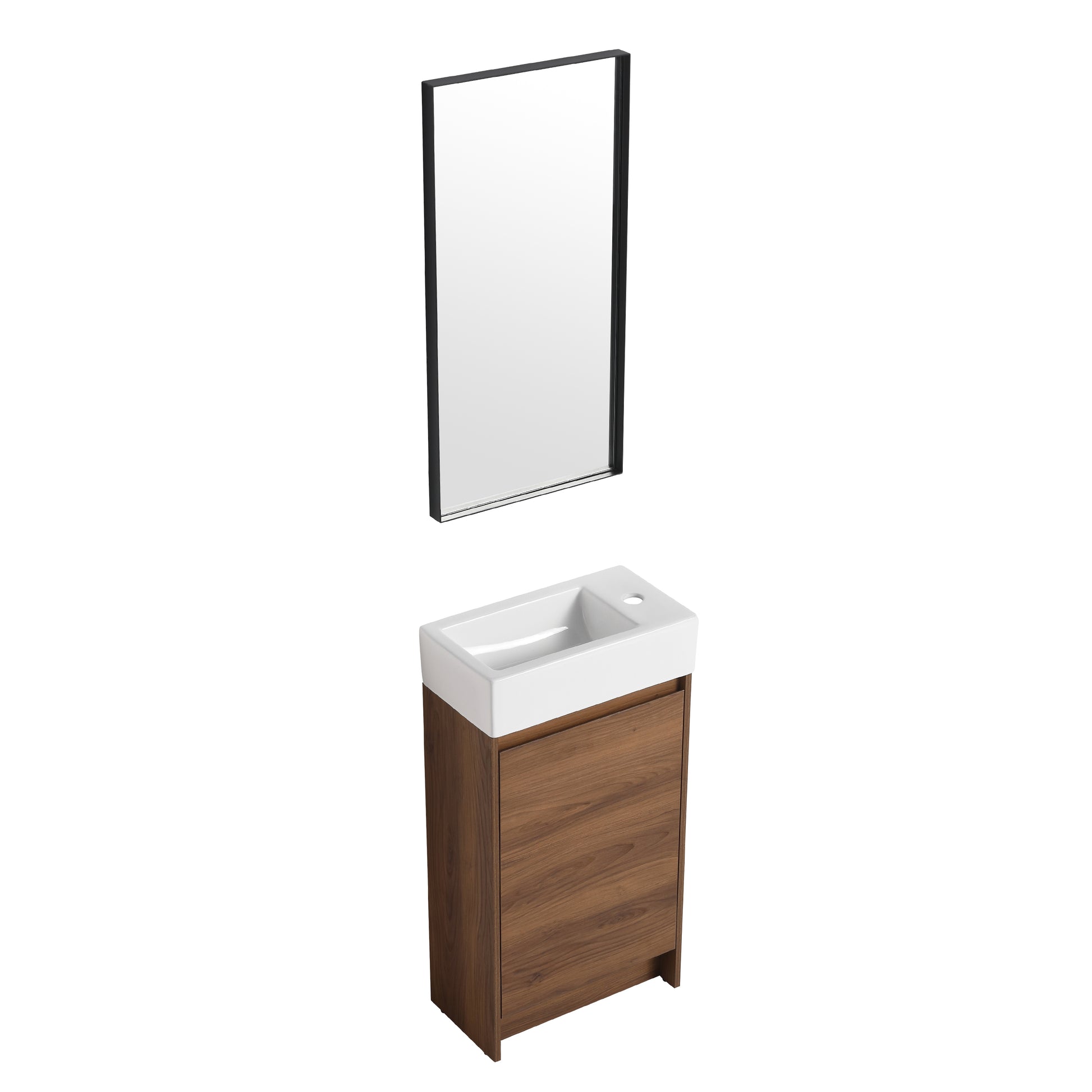 18 Inch Freestanding Bathroom Vanity With Single Sink, Soft Closing Doors, Suitable For Small Bathrooms Bvb03118Bre Brown Ebony 1 Bathroom Freestanding Plywood