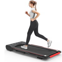 Under Desk Walking Pad Treadmill Foldable With Handlebar Remote Controll, 300 Lb Capacity Black Steel