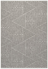 Pyramids Stone Neutral Indoor Outdoor Polypropylene Area Rug 5X8 Light Gray Polypropylene